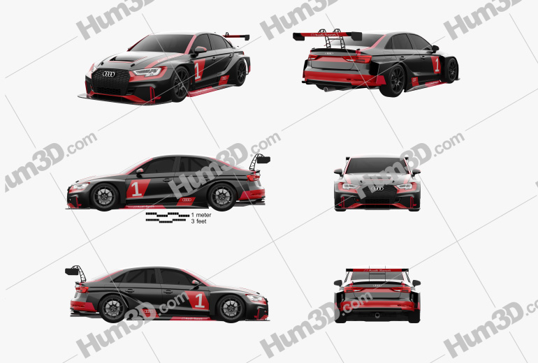 Audi RS3 LMS 2018 Blueprint Template
