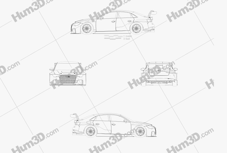 Audi RS3 LMS 2018 ブループリント