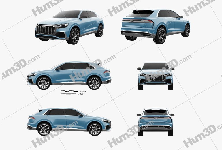 Audi Q8 Concept 2019 Blueprint Template
