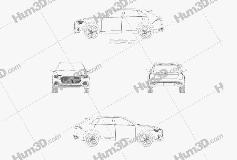Audi Q8 Concepto 2019 Blueprint