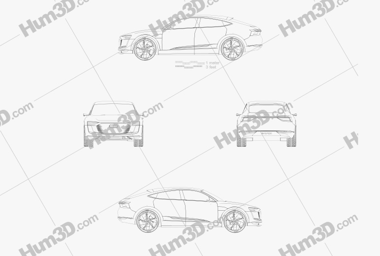 Audi E-tron Sportback 2015 Креслення