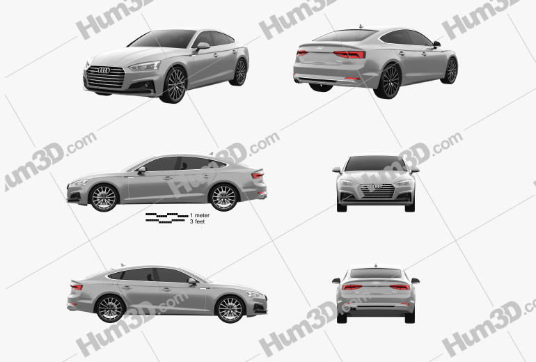 Audi A5 Sportback 2020 Blueprint Template