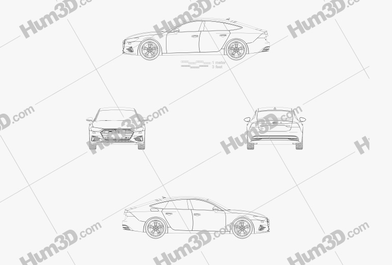 Audi A7 Sportback 2021 ブループリント