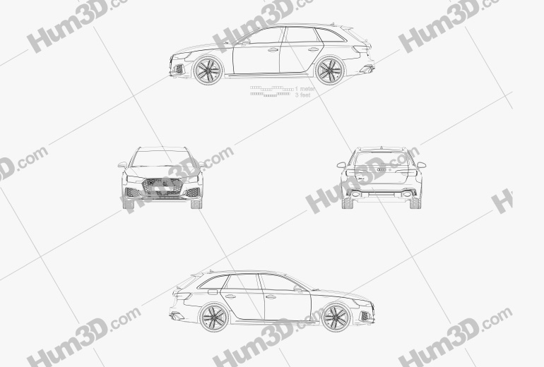 Audi RS4 Avant 2021 Чертеж