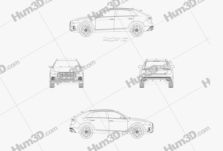 Audi Q8 S-line 2021 Blueprint