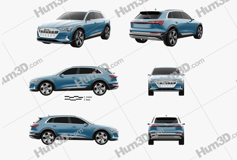 Audi e-tron 2021 Blueprint Template