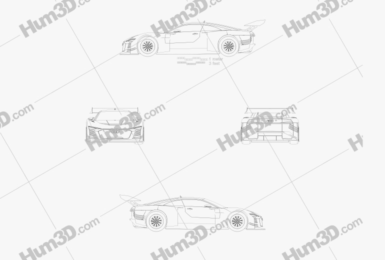 Audi e-tron Vision Gran Turismo 2021 ブループリント