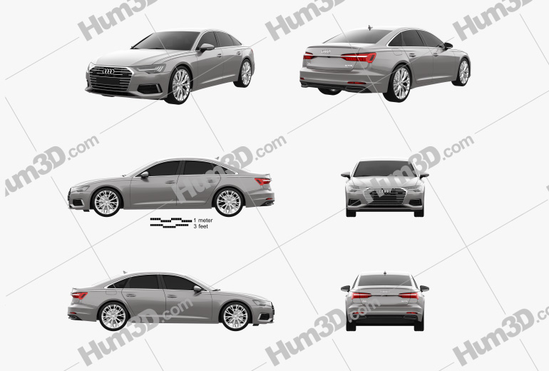 Audi A6 (C8) sedan 2021 Blueprint Template