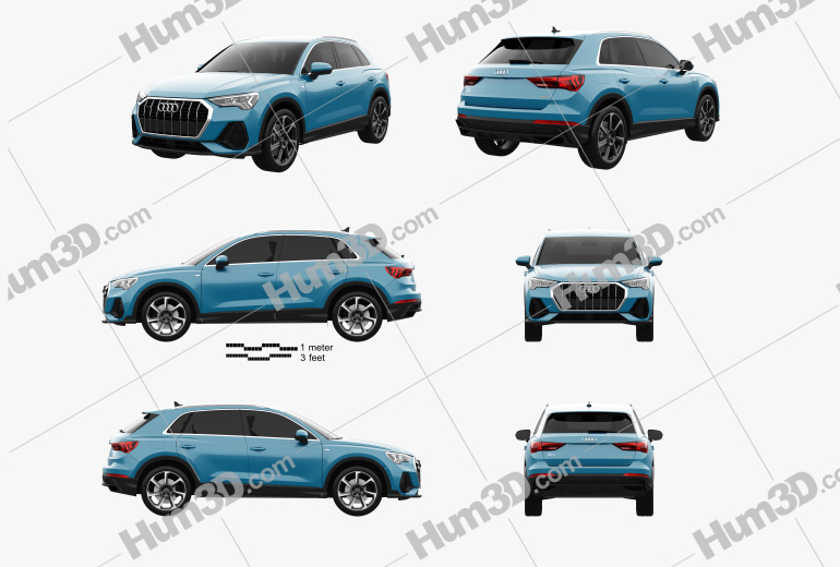 Audi Q3 S-line 2021 Blueprint Template