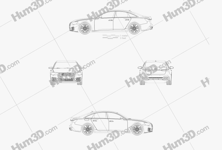 Audi S6 sedan 2022 Blueprint