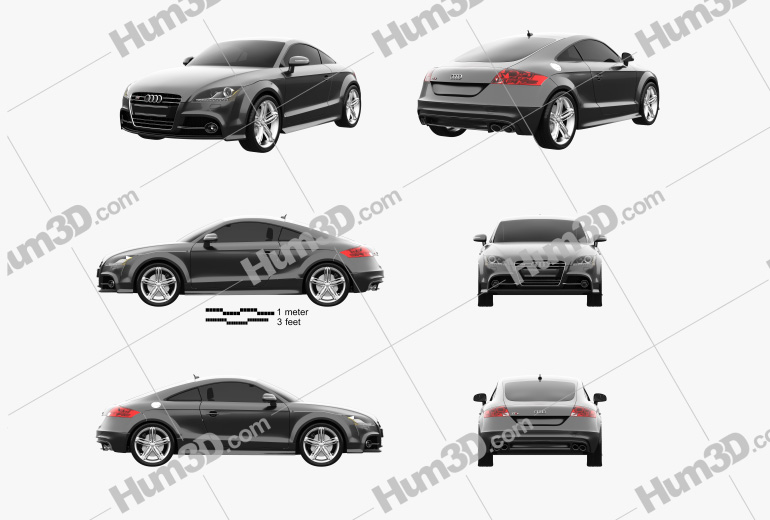 Audi TTS coupe 2016 Blueprint Template