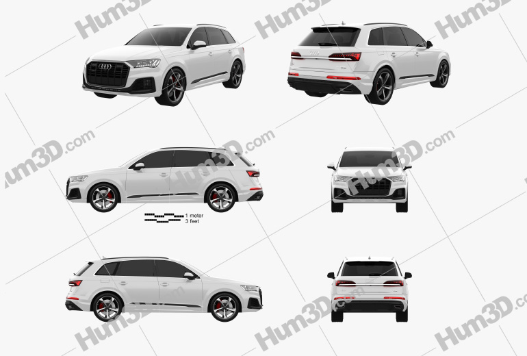 Audi Q7 S-line 2022 Blueprint Template