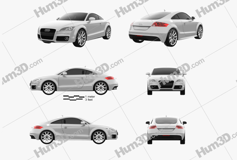 Audi TT coupe 2016 Blueprint Template
