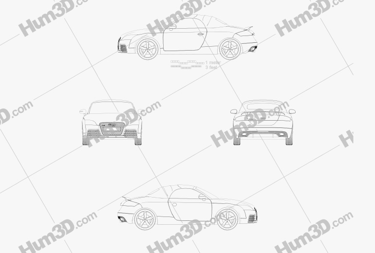 Audi TT RS Roadster 2016 Blueprint