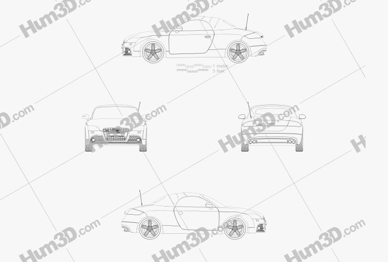 Audi TTS Roadster 2016 Blueprint