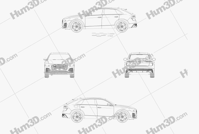Audi Q8 RS 2022 Blueprint