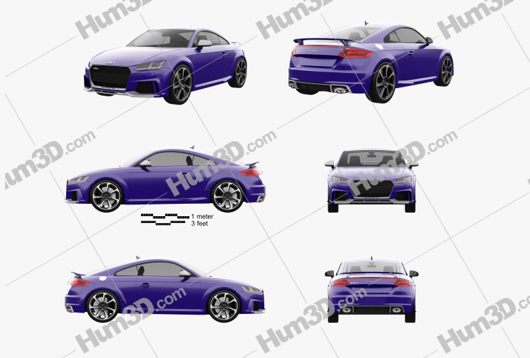 Audi TT RS coupe 2019 Blueprint Template