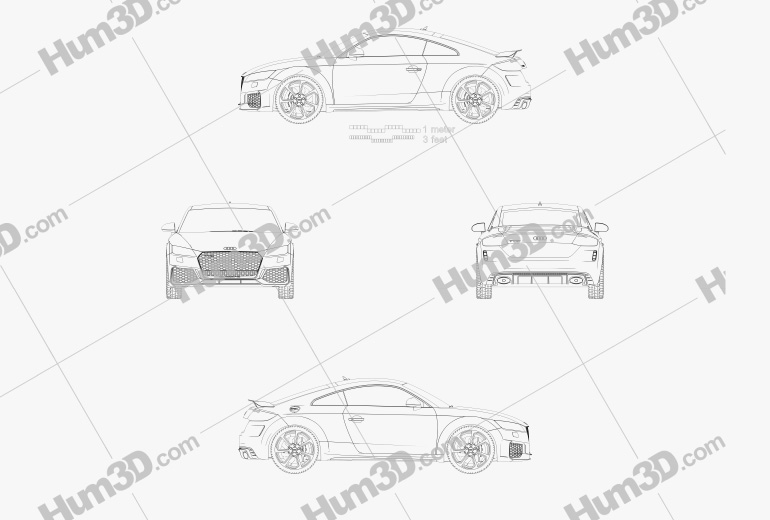 Audi TT RS coupé 2022 Blueprint