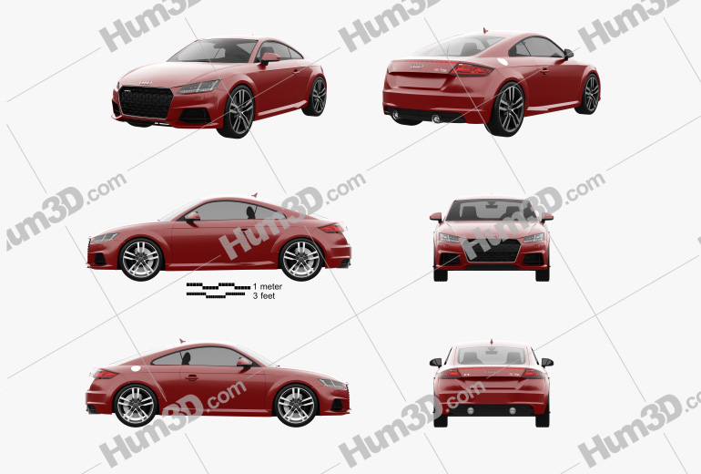 Audi TT coupe 2022 Blueprint Template