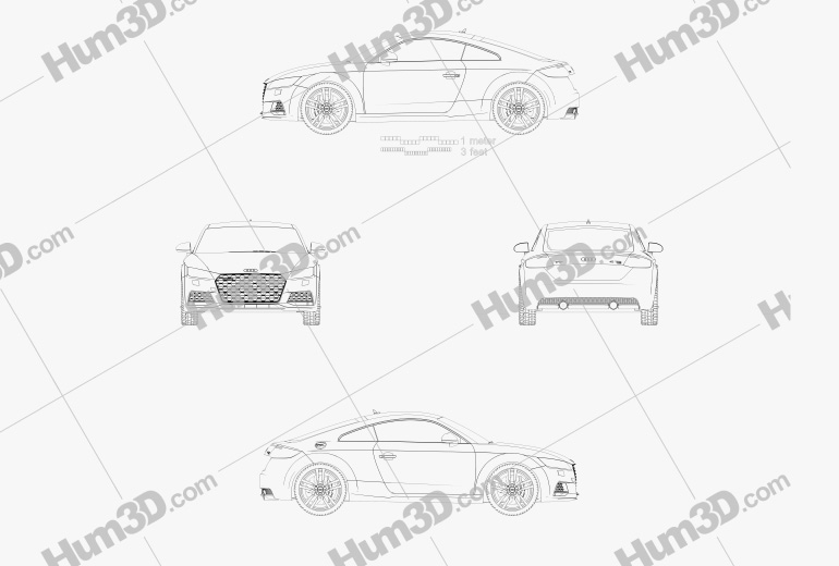 Audi TT coupe 2022 Blueprint