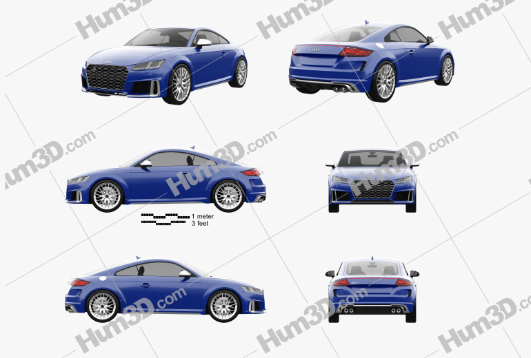 Audi TT S coupe 2022 Blueprint Template