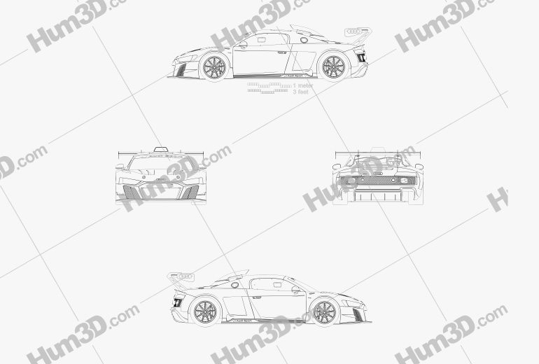 Audi R8 LMS GT2 2022 Blueprint