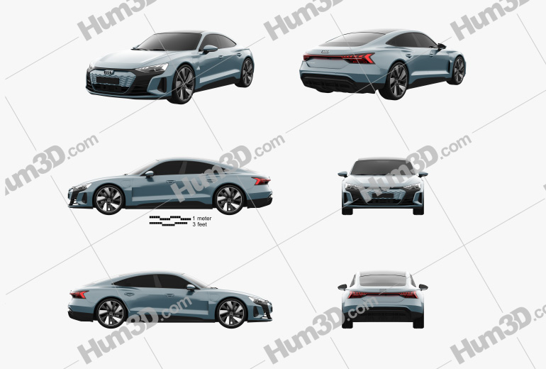 Audi e-tron GT 2022 Blueprint Template