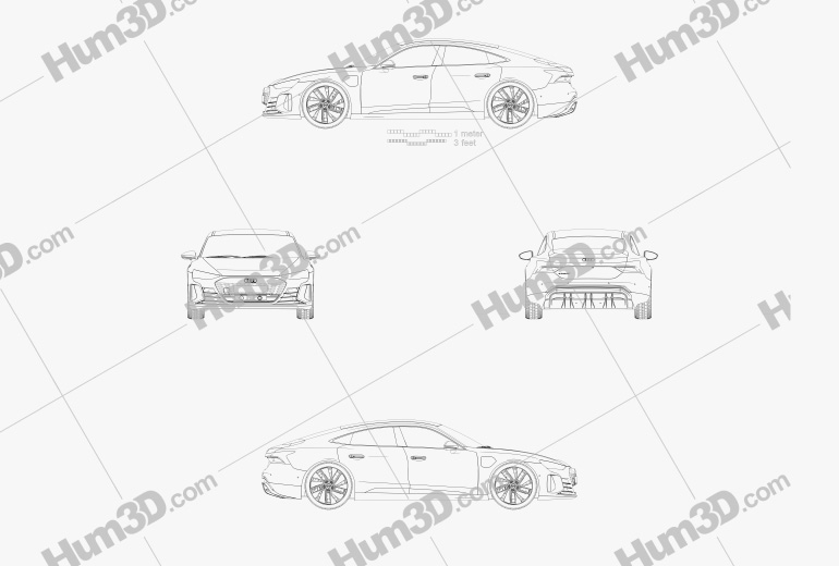Audi e-tron GT 2022 Креслення