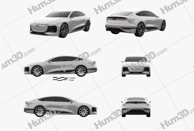 Audi A6 e-tron 2022 Blueprint Template