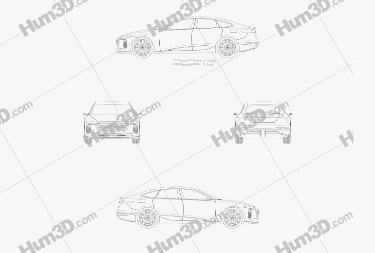 Audi A6 e-tron 2022 Blueprint