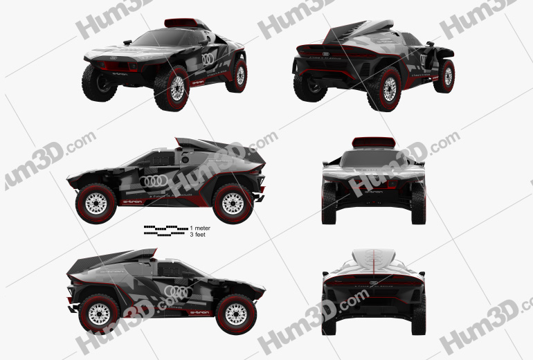 Audi RS Q e-tron Dakar Rally 2022 Blueprint Template