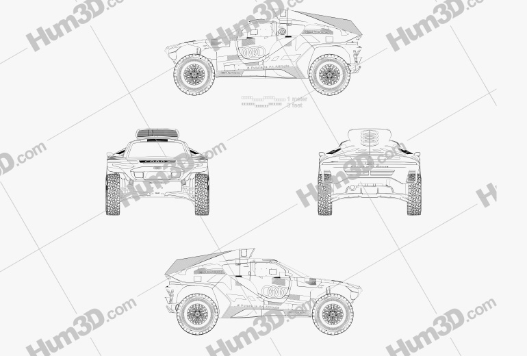 Audi RS Q e-tron Dakar Rally 2022 ブループリント
