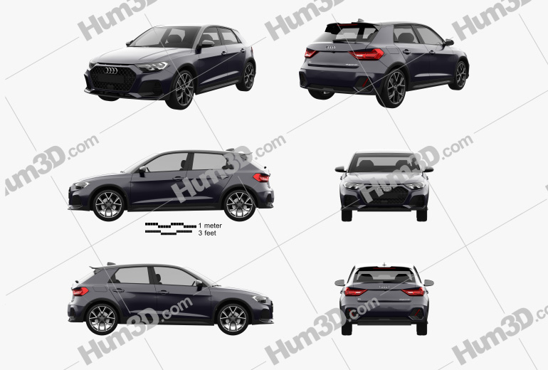 Audi A1 Citycarver 2019 Blueprint Template