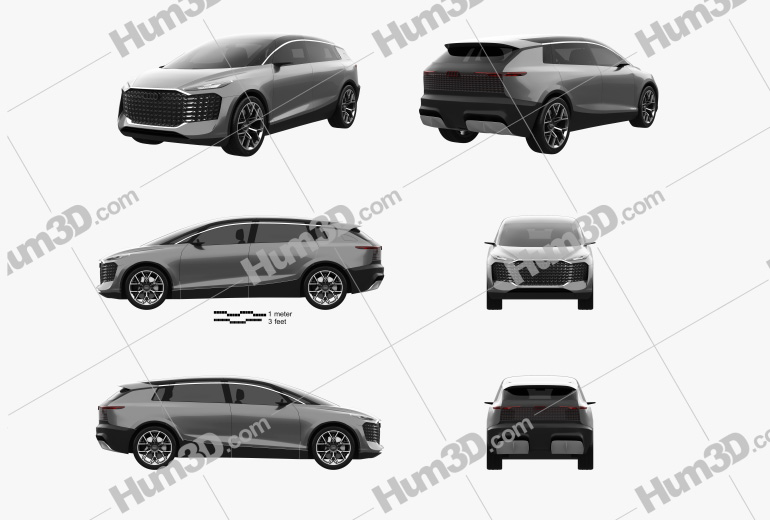 Audi Urbansphere 2023 Blueprint Template