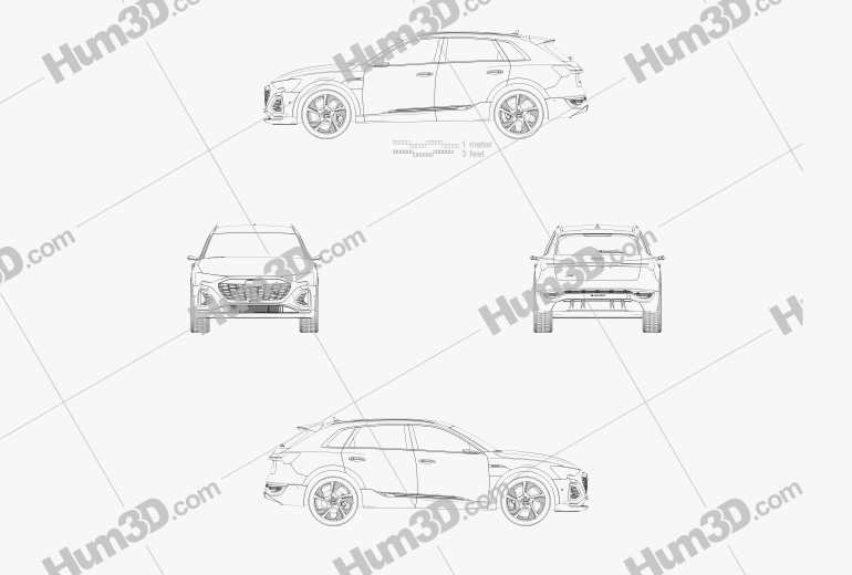 Audi Q8 e-tron 2022 Blueprint