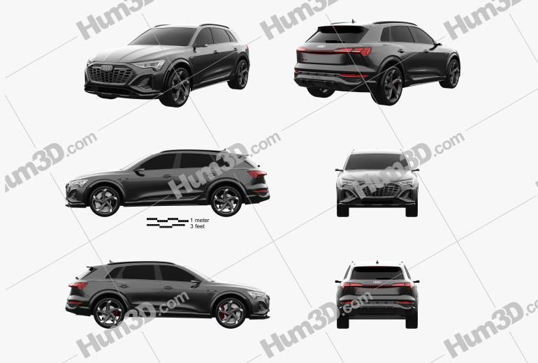 Audi SQ8 e-tron 2022 Blueprint Template