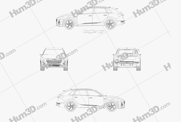 Audi SQ8 e-tron 2022 Креслення