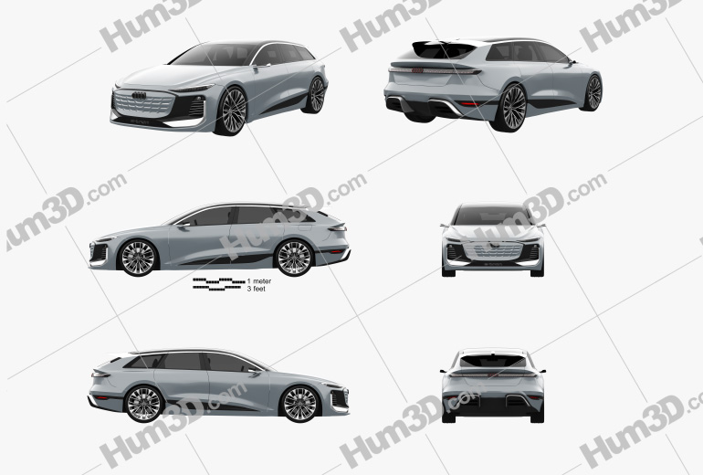 Audi A6 Avant e-tron 2023 Blueprint Template