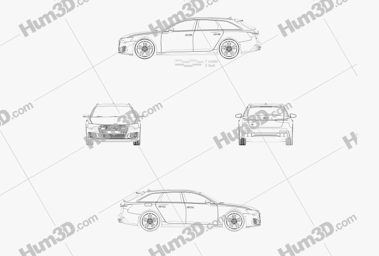 Audi S6 avant 2023 Креслення