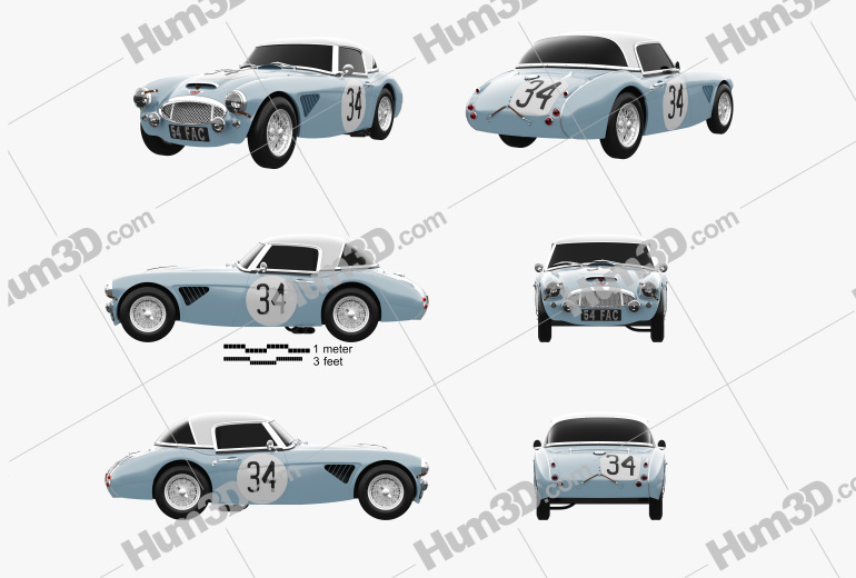 Austin-Healey 3000 Rally 1964 Blueprint Template