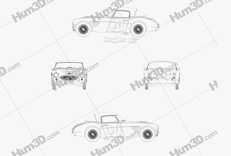 Austin-Healey 3000 Rally 1964 Blueprint