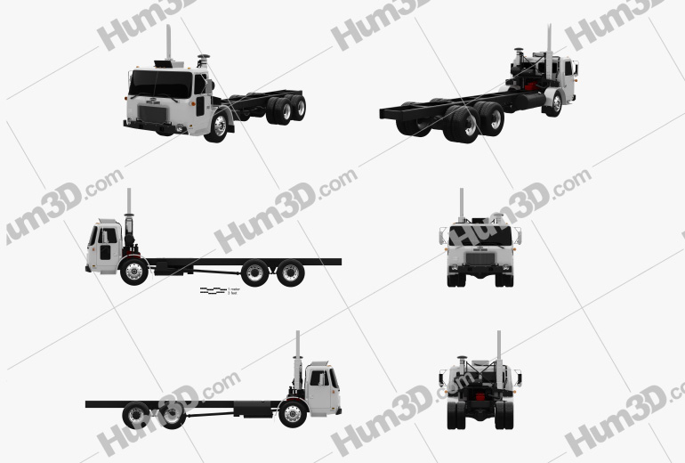 Autocar WXLL Chassis Truck 2021 Blueprint Template