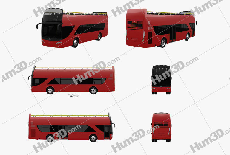 Ayats Bravo I City Double-Decker Bus 2012 Blueprint Template
