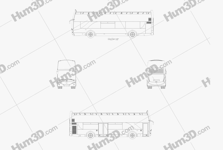 Ayats Bravo I City Double-Decker Bus 2012 Blueprint