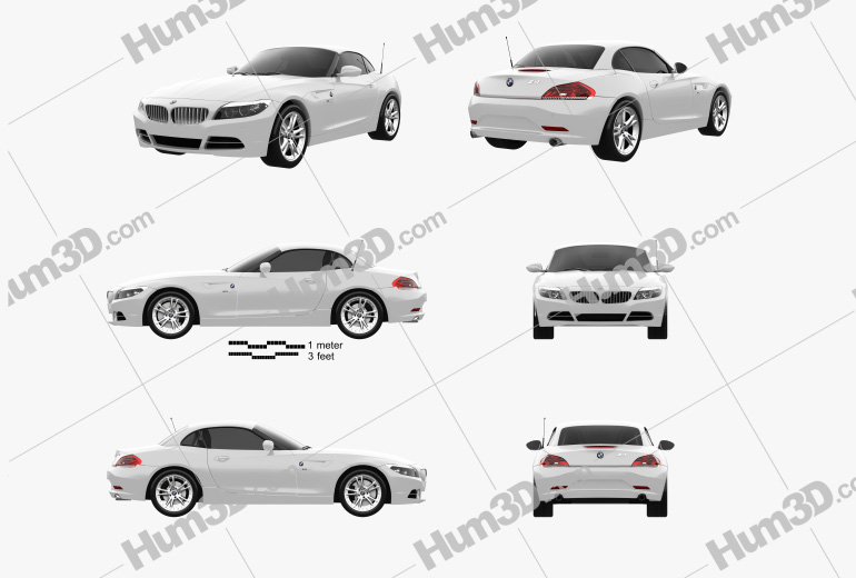 BMW Z4 with HQ interior 2010 Blueprint Template