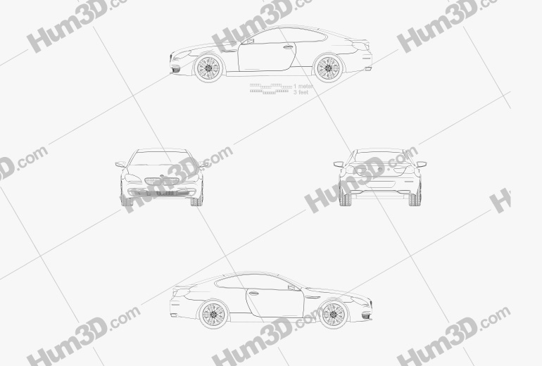 BMW 6 Series Coupe Concept 2013 Blueprint