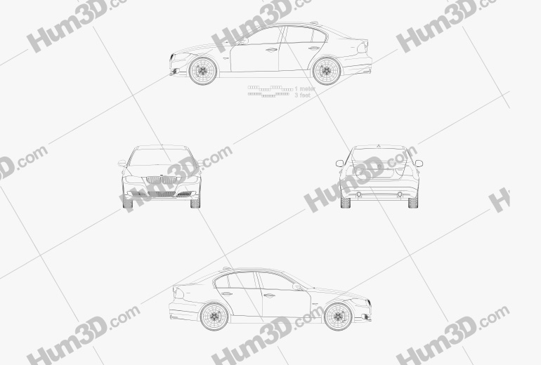 BMW 3 Series セダン 2011 設計図