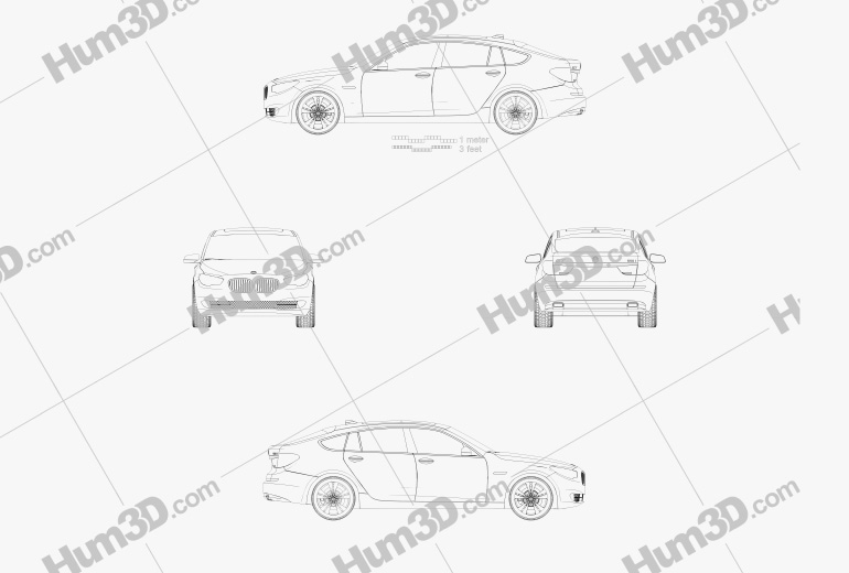 BMW 5 series Gran Turismo 2011 設計図
