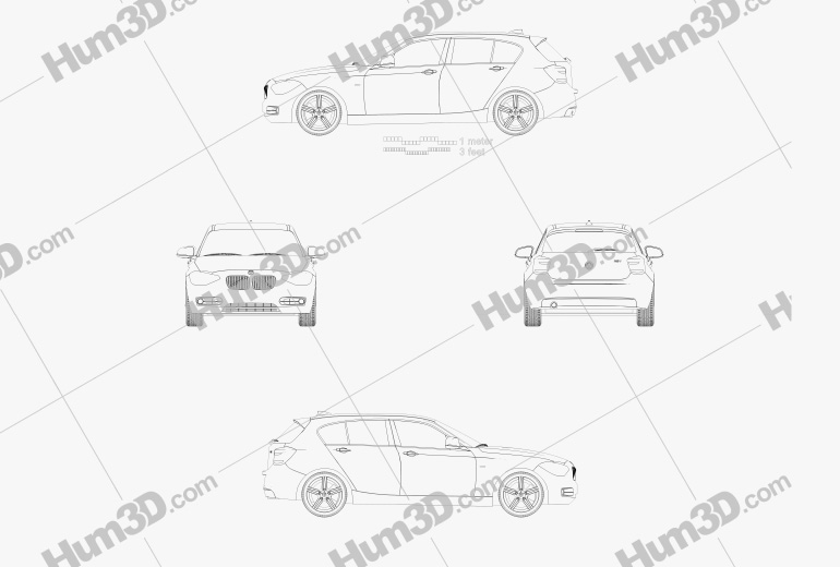 BMW 1 Series (F20) 5-door 2014 Blueprint