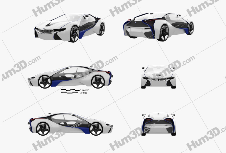 BMW i8 Concept 2009 Blueprint Template